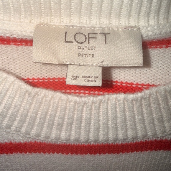 LOFT Red and White Striped Sweater - Picture 4 of 4